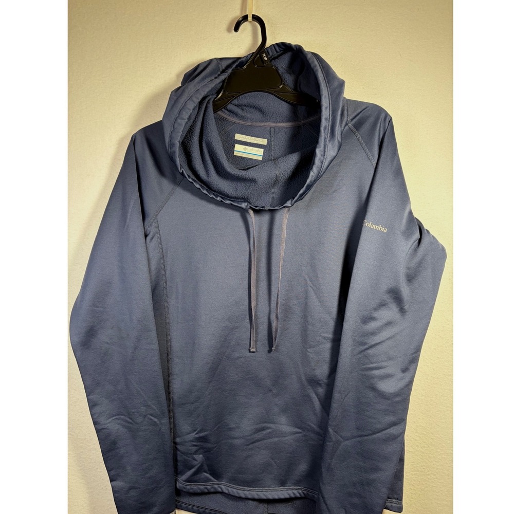 Columbia Hoodie Women XL Blue Excellent Omni-Wick Cowl Neck Pullover Activewear